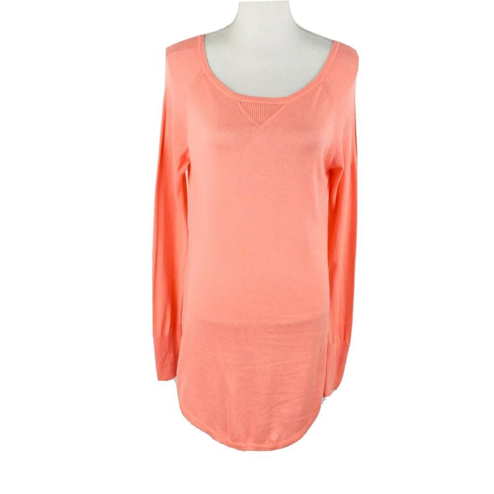 Ruby Moon Knit Boatneck Thermal Long Sleeve Sweater Blouse Top S Small Thin
